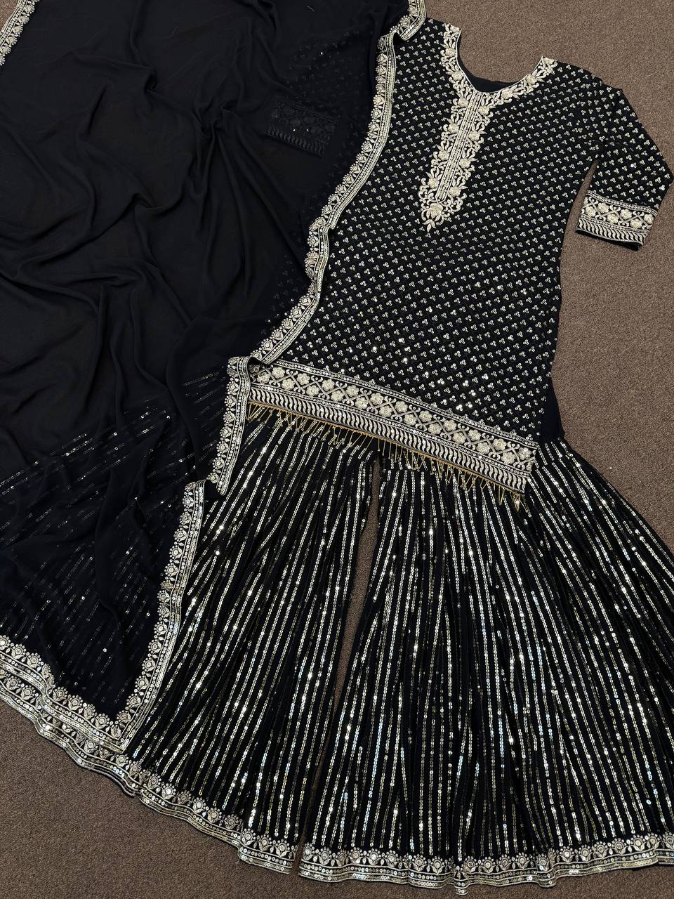 Party Wear Beautiful Top - Sharara With Dupatta