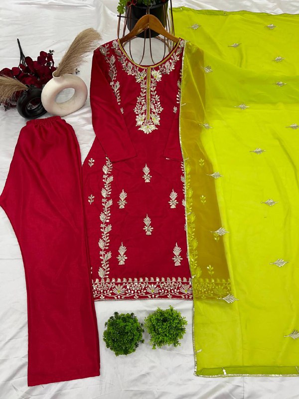 Trendy Designer Party Wear Look Top-Dupatta And Bottom