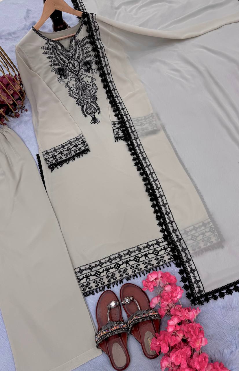 Designer Party Wear Look Top Bottom & Beautiful Dupatta