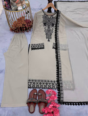 Designer Party Wear Look Top Bottom & Beautiful Dupatta