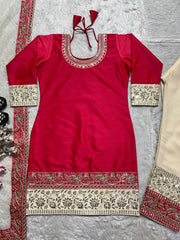 Party Wear Suit Set With Embroidery Coding Sequence Work
