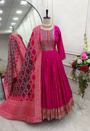 Beautiful Party Wear Gown-Pent And Dupatta
