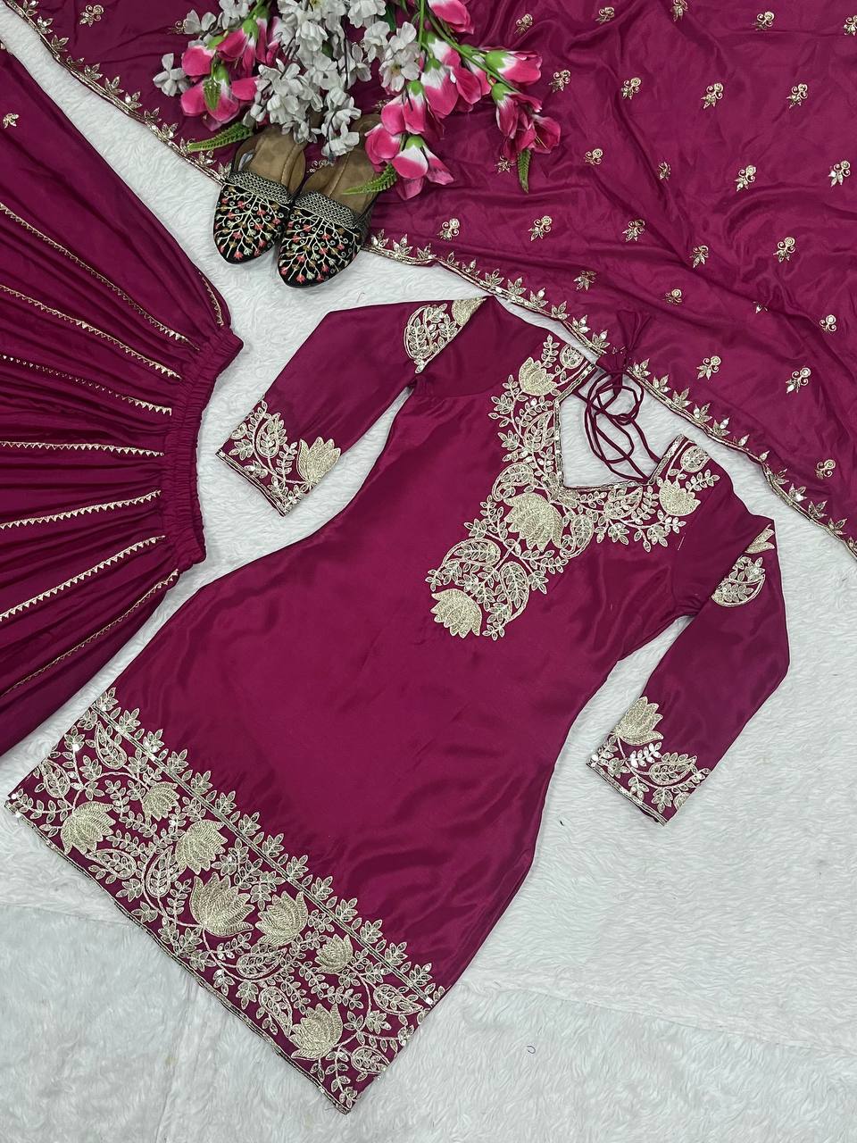 Designer Party Wear With Embroidery Coding Sequence Work