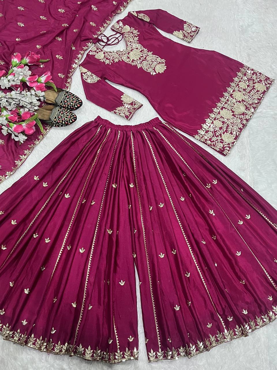 Designer Party Wear With Embroidery Coding Sequence Work