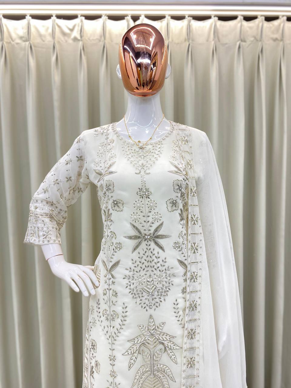 Party Wear Look Beautiful Top And Bottom With Dupatta