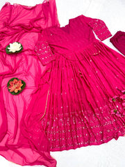 Designer Party Wear Anarkali Gown And Pent With Dupatta