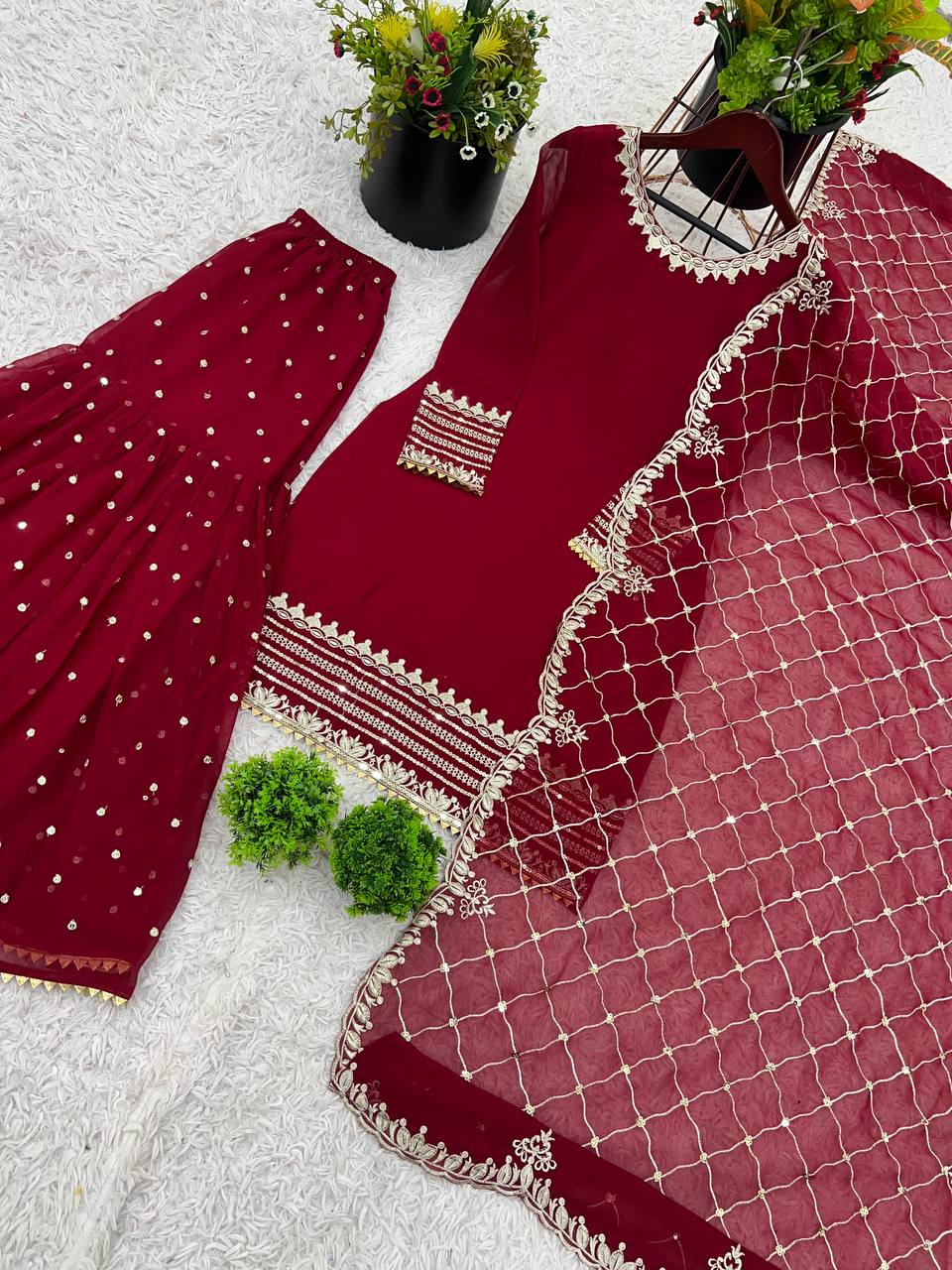 arty Wear Look Top-Plazzo And Dupatta With Heavy Embroidery Work