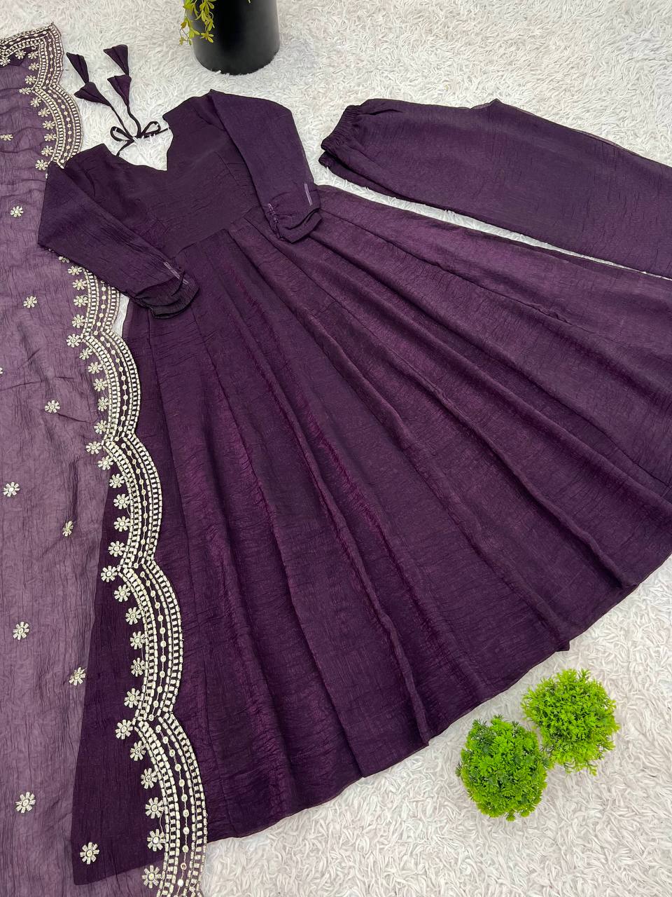Designer Fancy Party Wear Look Gown-Dupatta