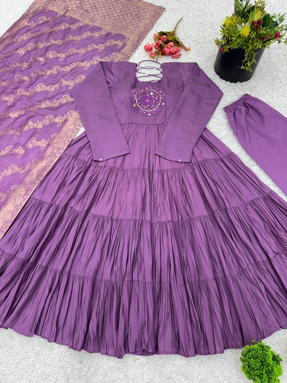 Party Wear Look Gown Pent With Dupatta