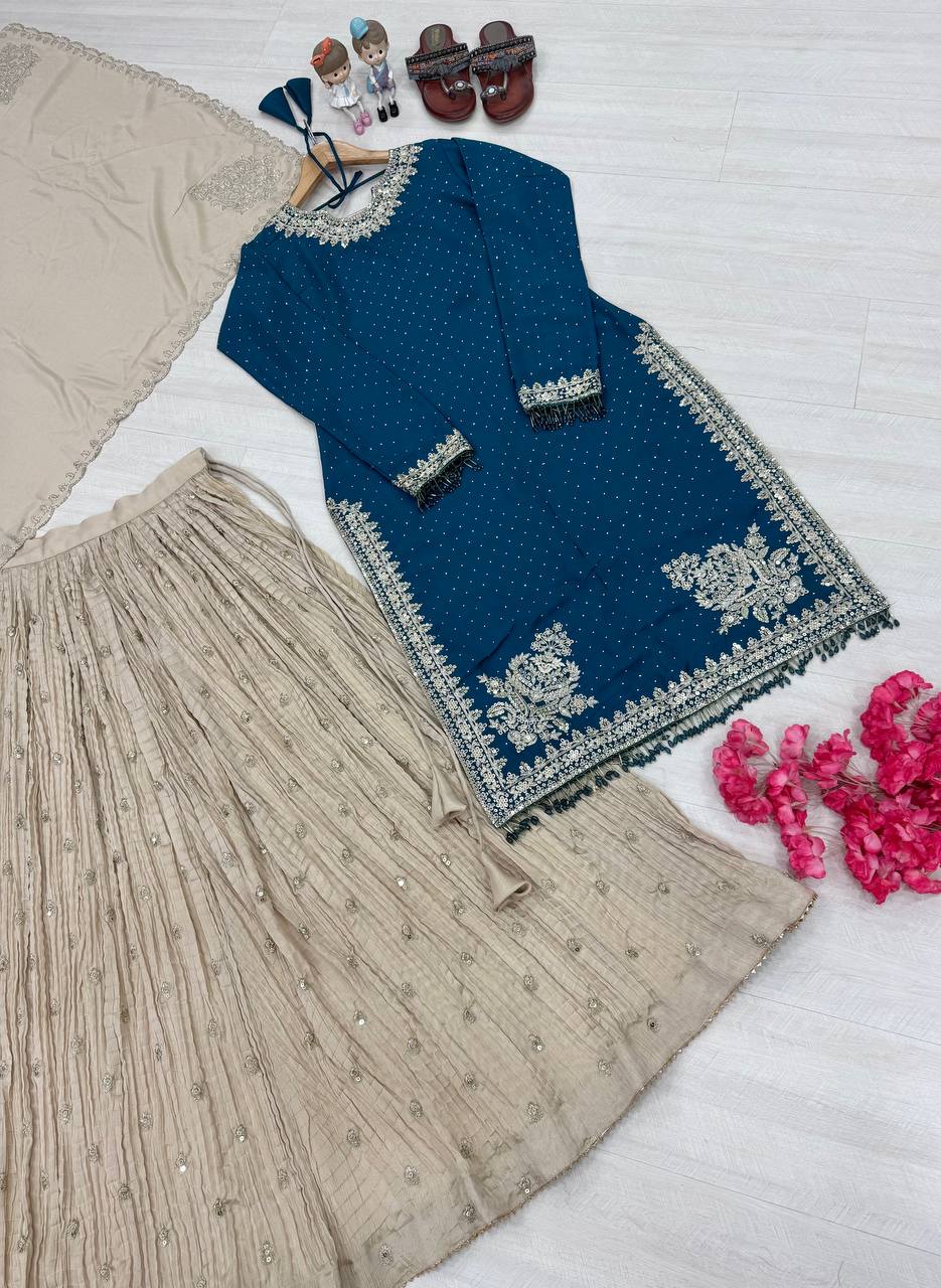 Designer Party Wear Look Top Lehenga & Dupatta