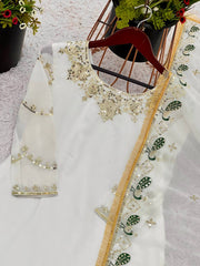 Designer Party Wear Look Top-Plazzo And Dupatta With Heavy Embroidery Work