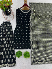 Designer Party Wear Look Top-Plazzo And Fancy Dupatta