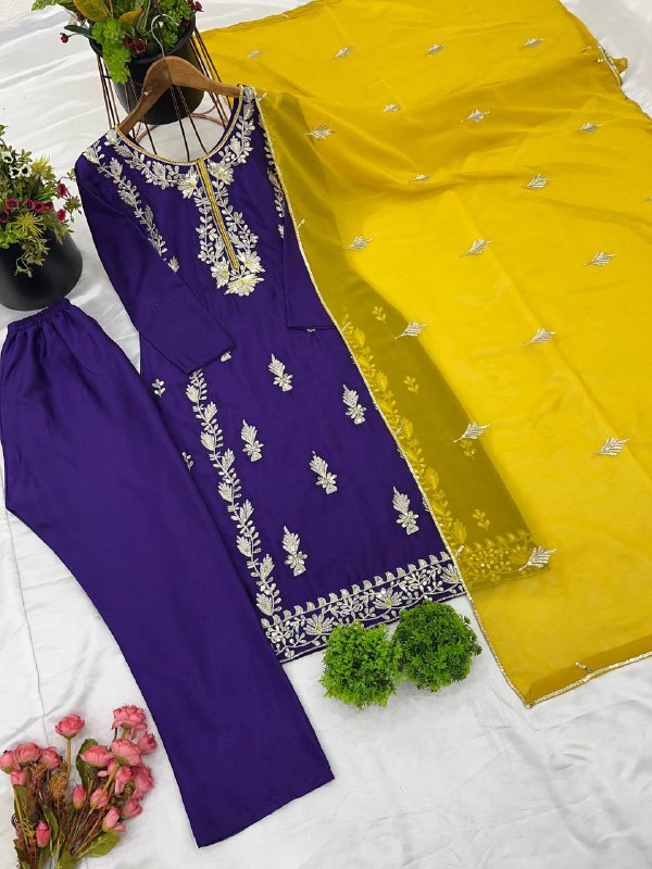 Trendy Designer Party Wear Look Top-Dupatta And Bottom