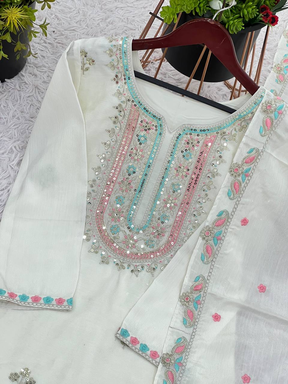 Designer Party Wear Look Fancy Top-Dupatta And Sharara