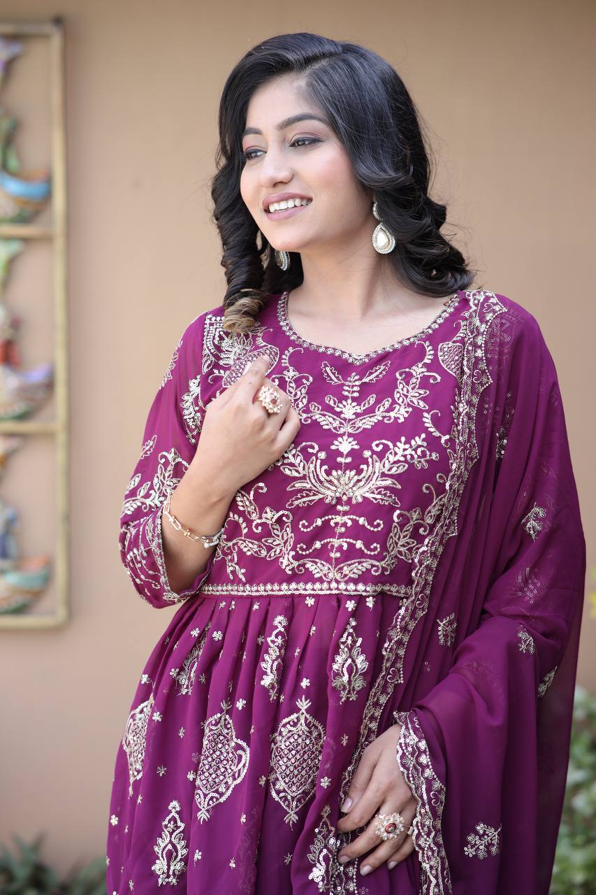 Designer Party Wear Top-Bottom And Beautiful Dupatta