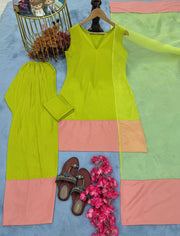 Designer Party Wear Look Top-Plazzo And Dupatta