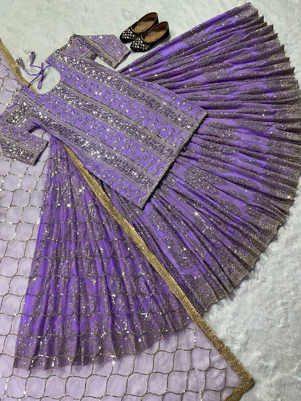 Designer Party Wear Top Lehenga And Dupatta With Fancy Border Work