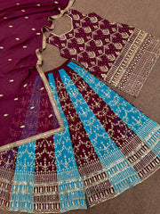 Beautiful Top - Plazzo & Dupatta With Embroidery And Sequins Work