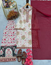 Designer Party Wear Look Top Plazzo & Dupatta