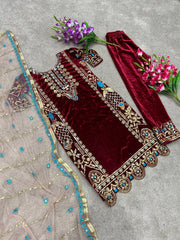 Designer Party Wear Look Top-Dupatta And Bottom