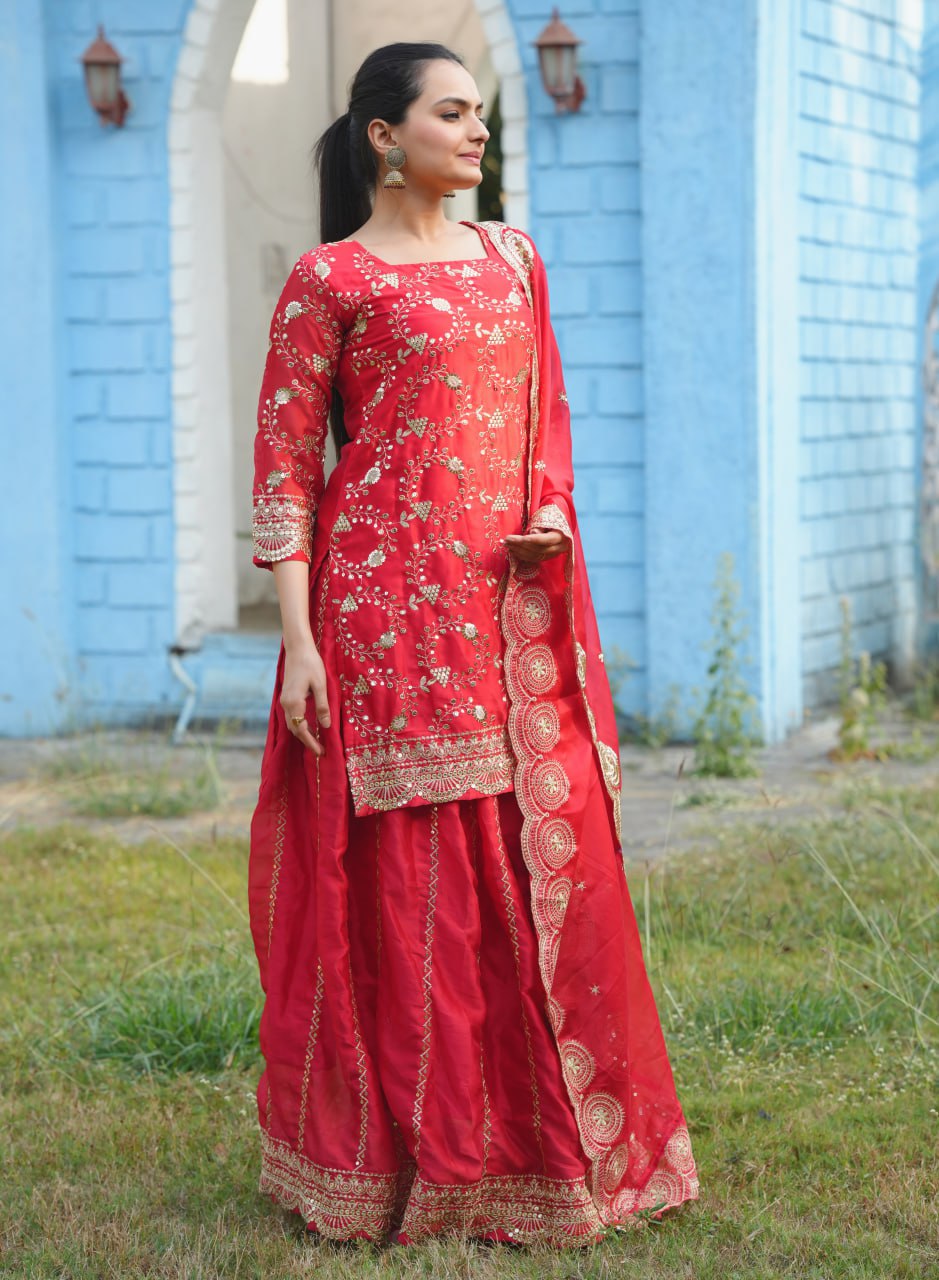 Designer Party Wear Lehenga Suit With Sequence Embroidered Work