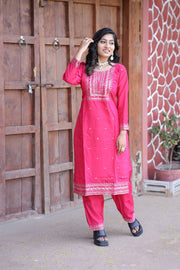 Party Wear Beautiful Top And Bottom With Embroidery Work