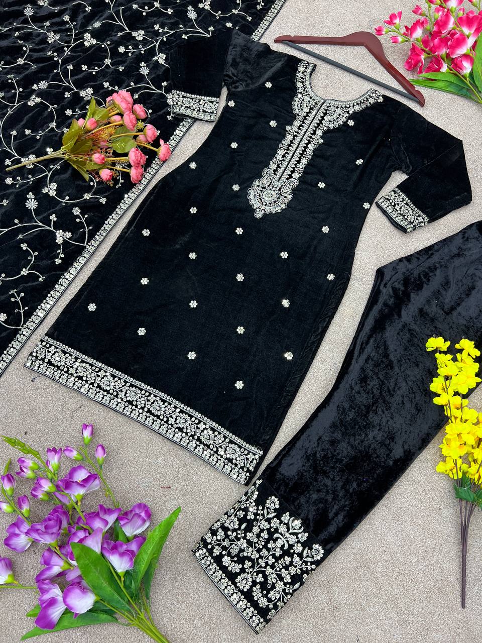 Designer Party Wear Look Top-Sharara And Dupatta