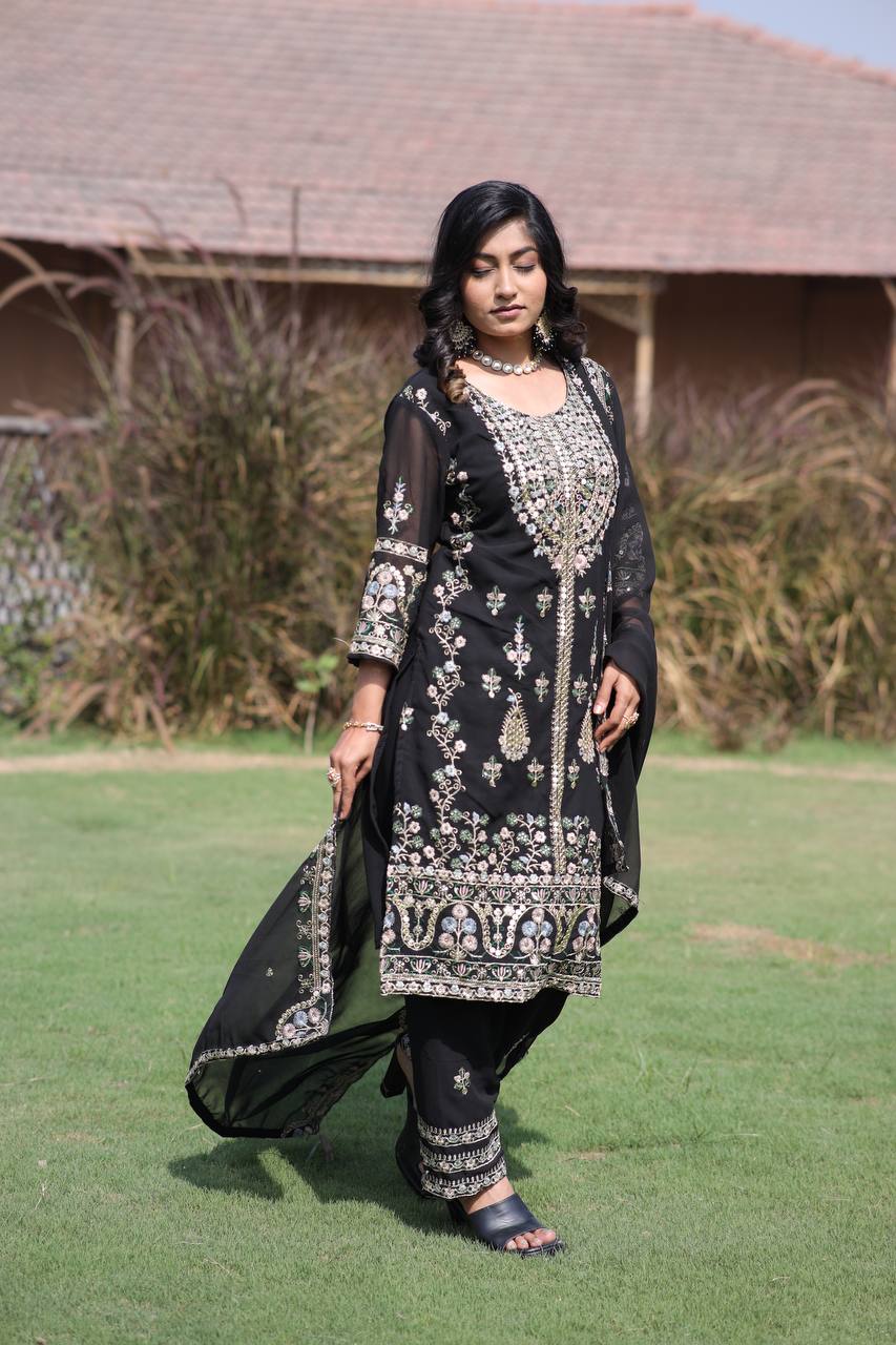 Party Wear Designer Top-Pent And Beautiful Dupatta