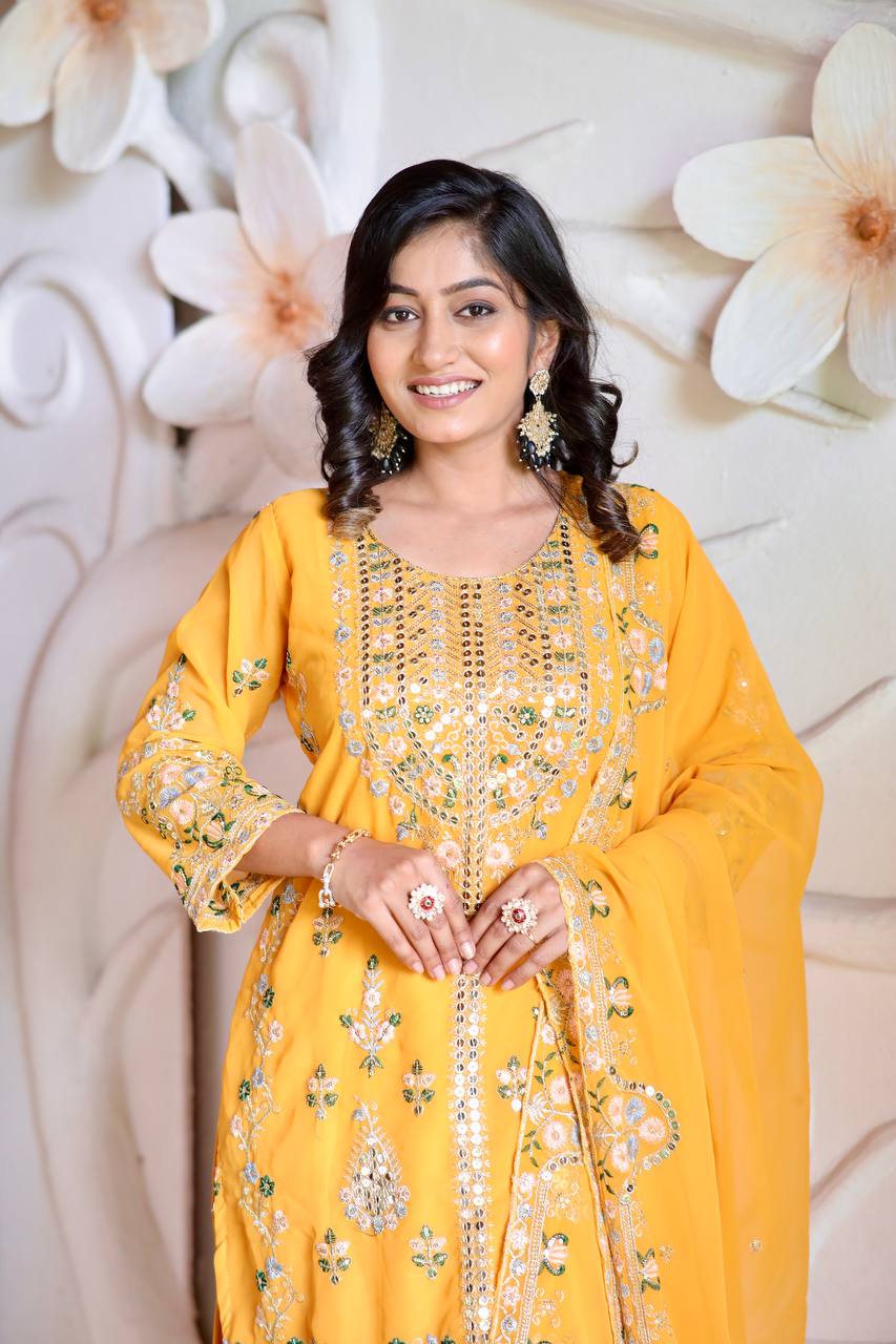 Party Wear Designer Top-Pent And Beautiful Dupatta