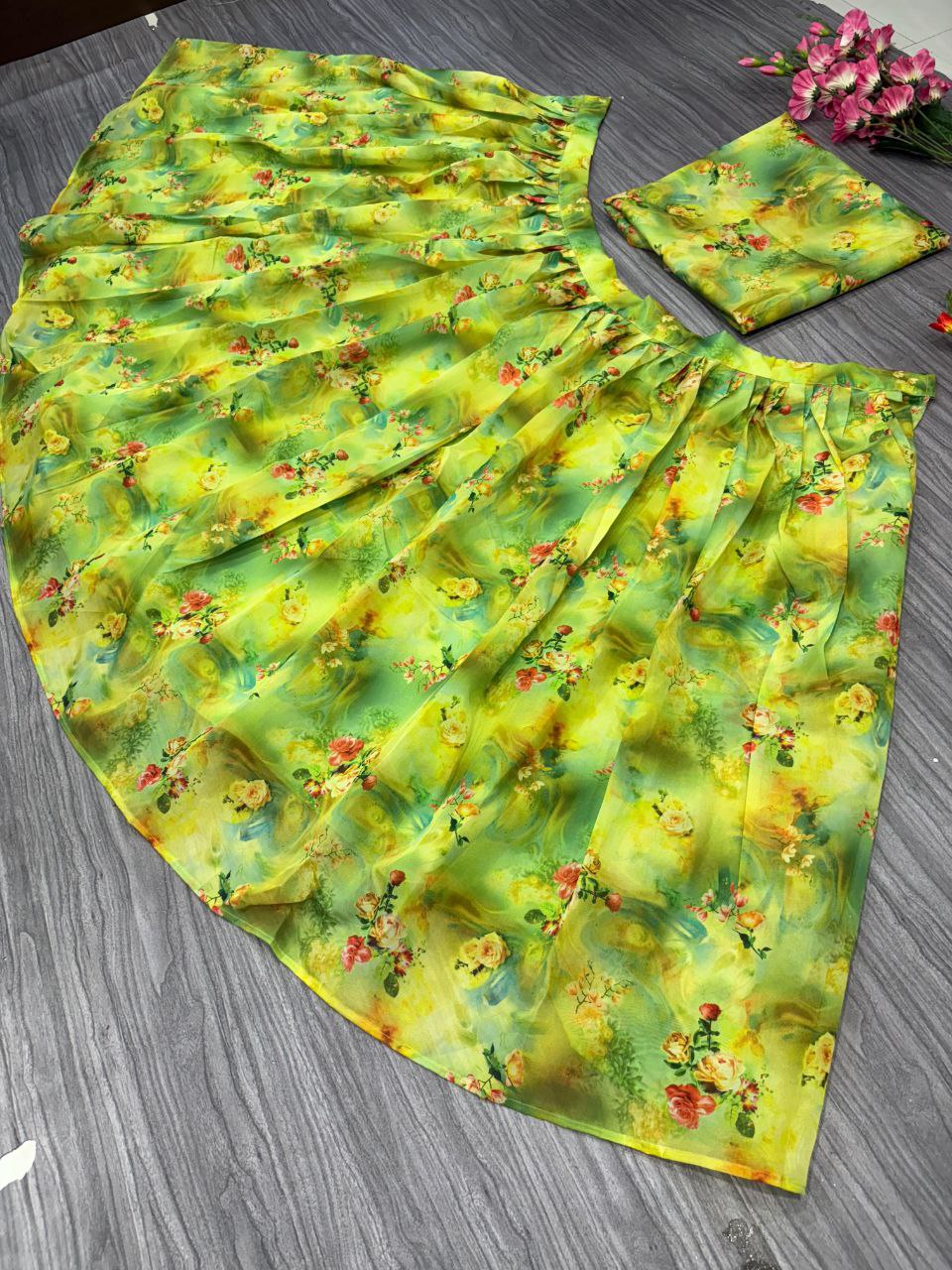 Most Beautiful Latest Lehenga Choli With Floral Print