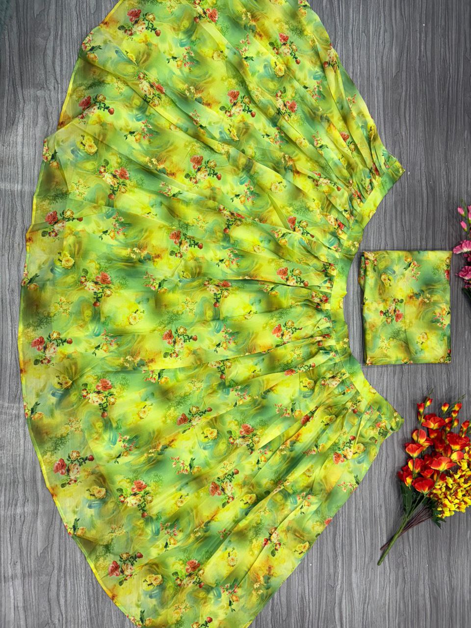 Most Beautiful Latest Lehenga Choli With Floral Print