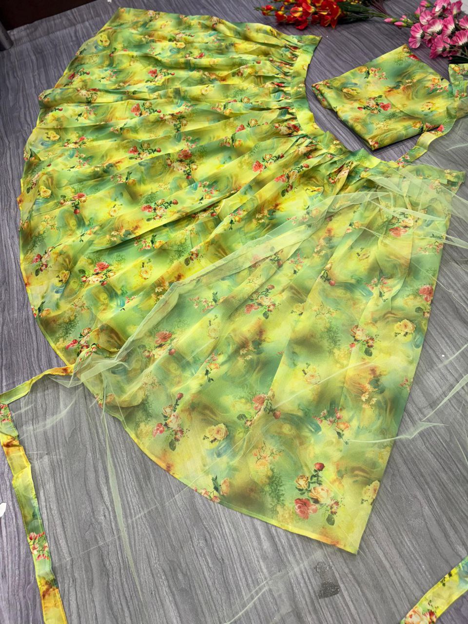 Most Beautiful Latest Lehenga Choli With Floral Print