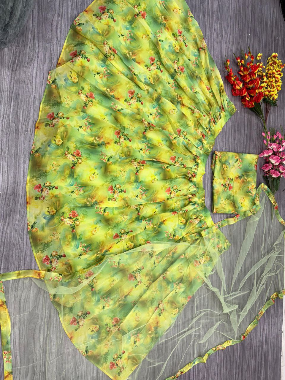 Most Beautiful Latest Lehenga Choli With Floral Print