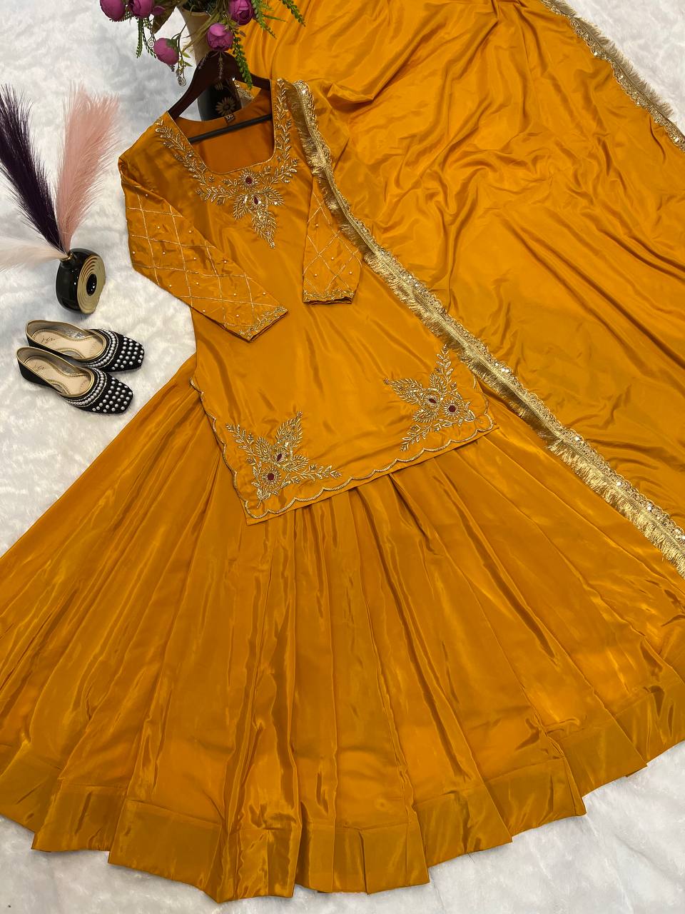 Beautiful Party Wear Top Lehenga And Fancy Dupatta