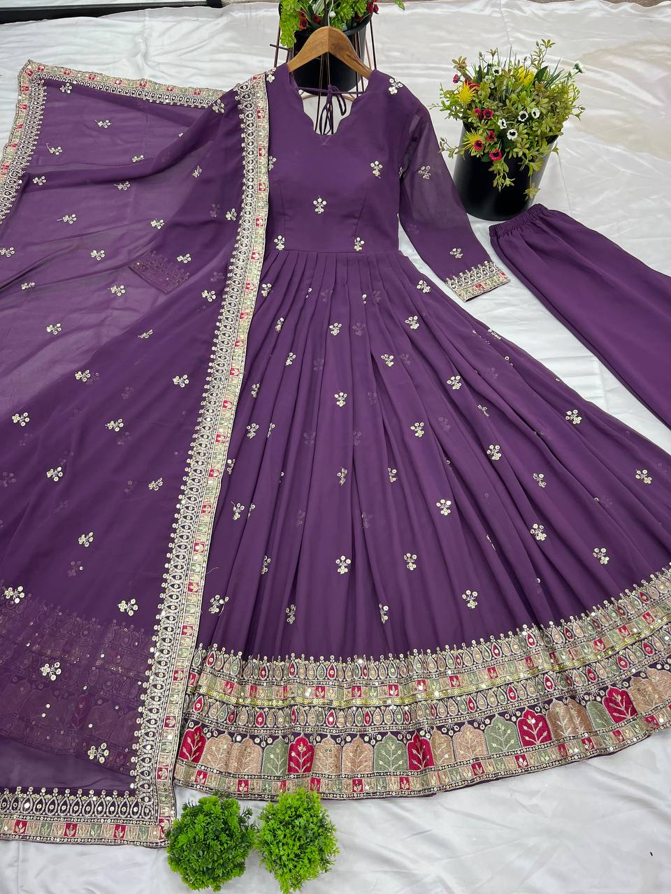 Designer Party Wear Fancy Look Gown With Dupatta