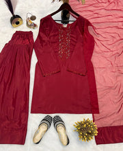 Designer Party Wear Look Top With Salwar And Dupatta