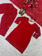 Designer Party Wear Look Top ,Patiala Styles Salwar And Dupatta