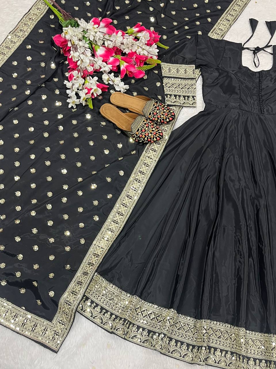 Designer Party Wear Anarkali Gown And Beautiful Dupatta