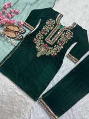 Party Wear Suit Set With Heavy Embroidery Sequence Work