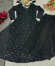 Designer Party Wear Anarkali Suit With Thread Embroidered work