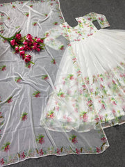 Designer Anarkali Gown And Pent With Dupatta In New Fancy Style