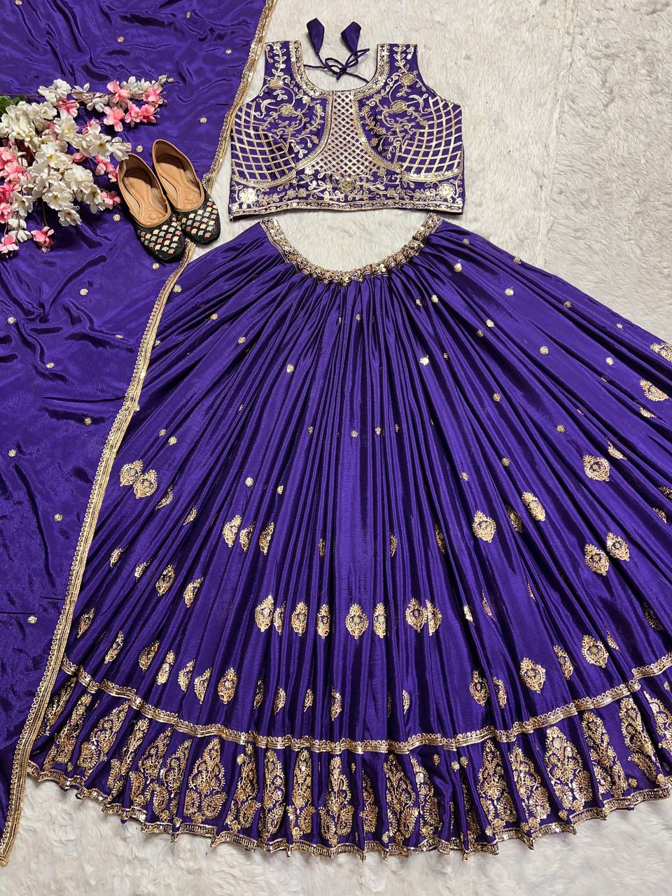 Wedding Wear Beautiful Lehenga Choli With Embroidery Sequence Work