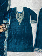 Party Wear Beautiful Suit Set With Embroidery Coding Sequence Work