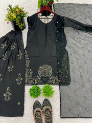 Designer Top-Bottom And Dupatta With Embroidery Sequence Work