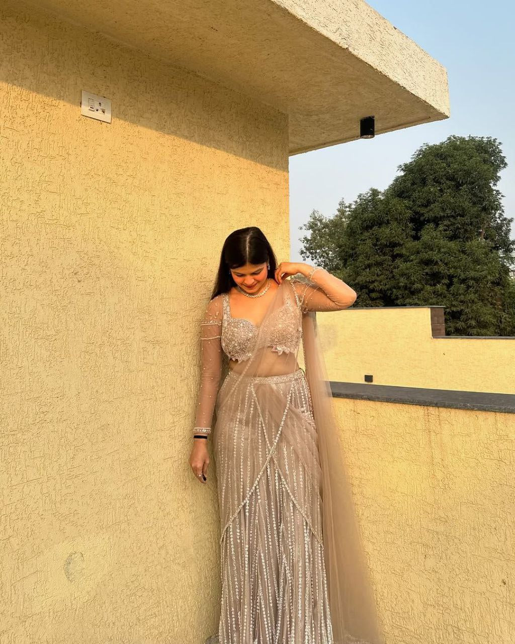 Most Trending Fish Cut Style Lehenga Choli With Zari Work