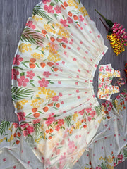 Party Wear Lehenga Choli With Beautiful Floral Print