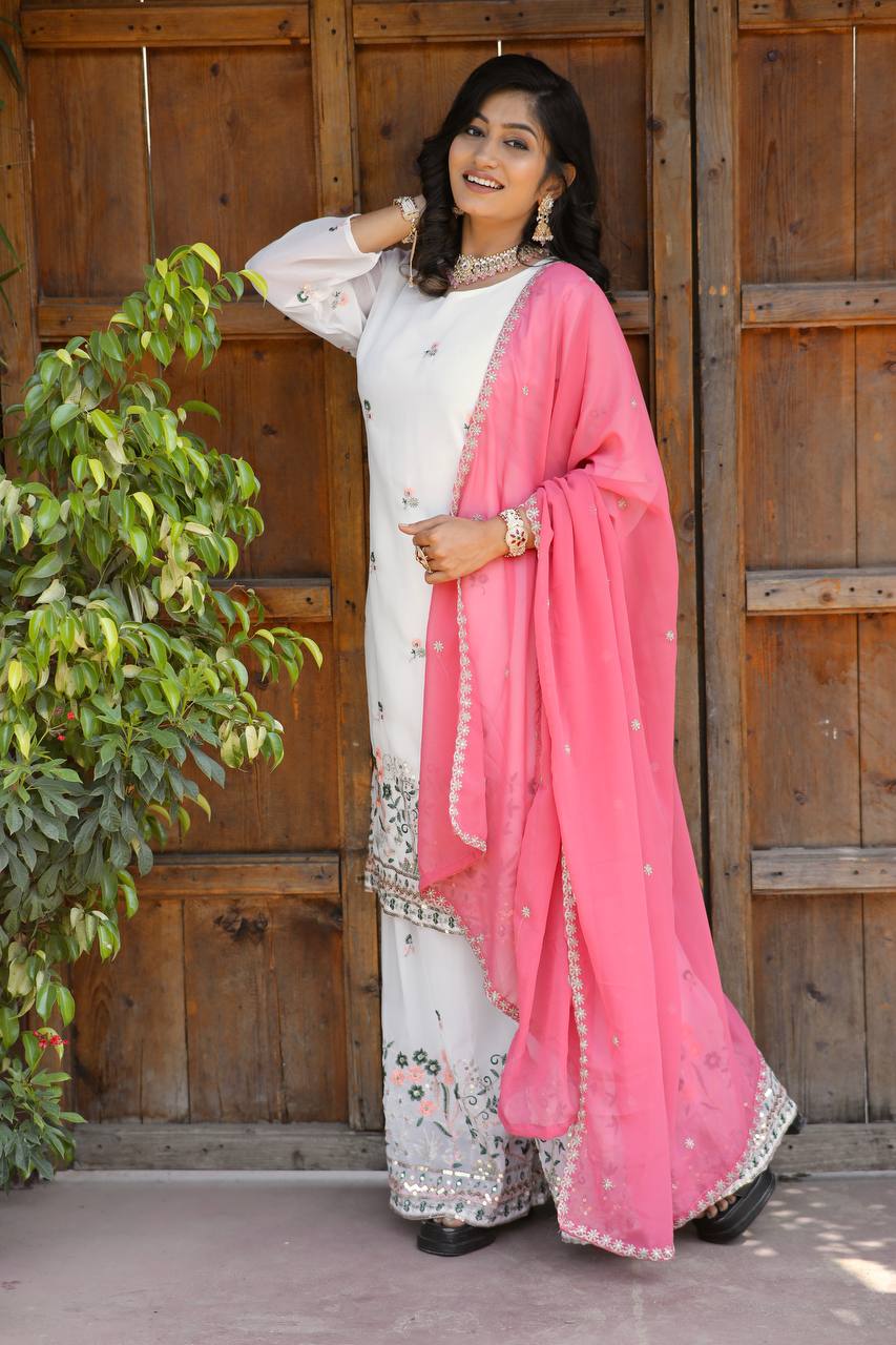 Party Wear Designer Top-Bottom And Dupatta