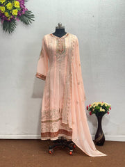 Beautiful Party Wear Anarkali Gown With Fancy Dupatta