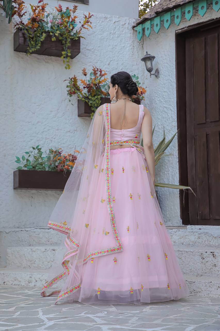 Party Wear Beautiful Lehenga Choli With Thread & Zari work