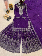 Party Wear Top Bottom And Dupatta With Heavy Embroidery Work